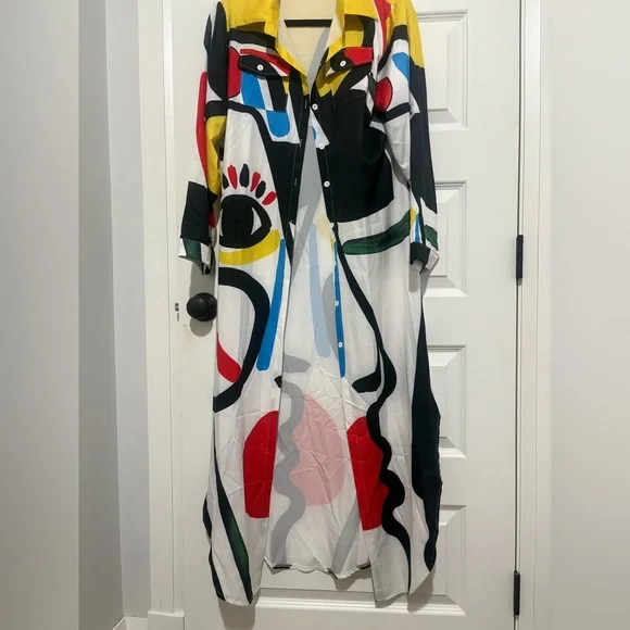 Abstract Art Maxi Dress Size XL - Picture 1 of 4